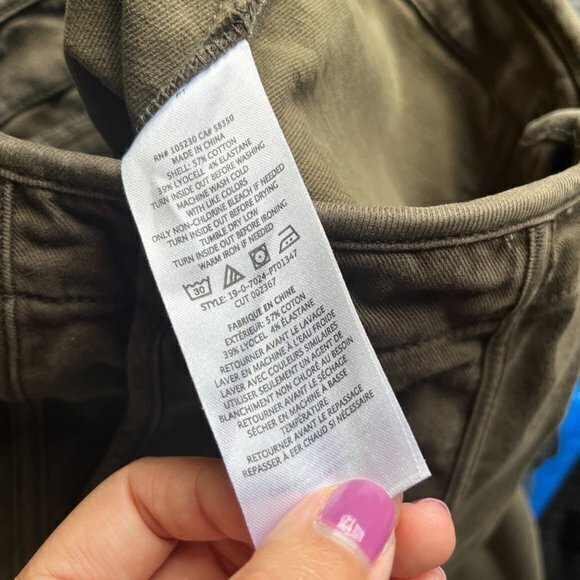 Joie Andira Army Green Patch Pocket Slim Utility High Rise Jeans Women’s Size 26 - Picture 8 of 8